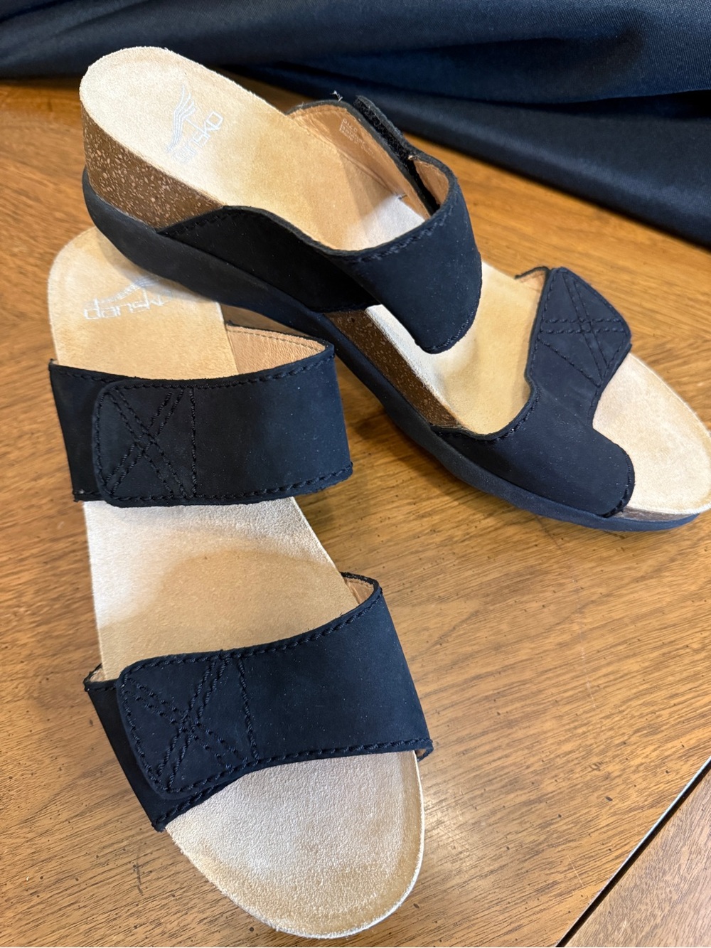 Dansko MADDY Black Nubuck Slide Sandals for Women sz 41 NEW